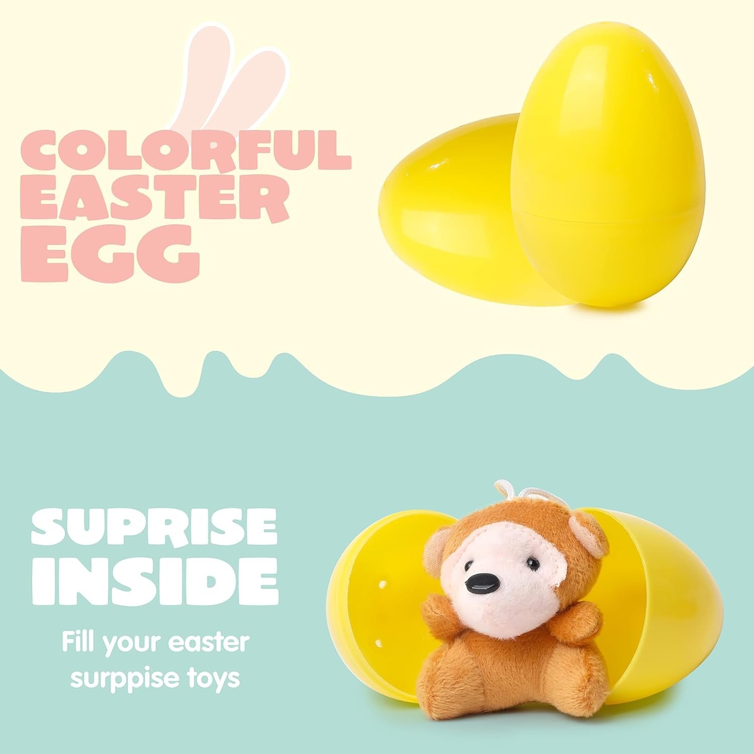 🔥50% OFF Today Only! 12/24/36 Pcs Prefilled Easter Eggs, Filled with Plush Animal Toys