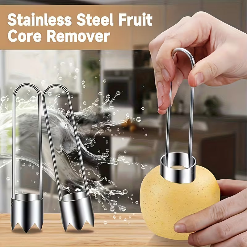 Stainless Steel Fruit & Vegetable Corer / Red Bell Pepper Seeder — Versatile Kitchen Gadget — Durable and Easy to Use