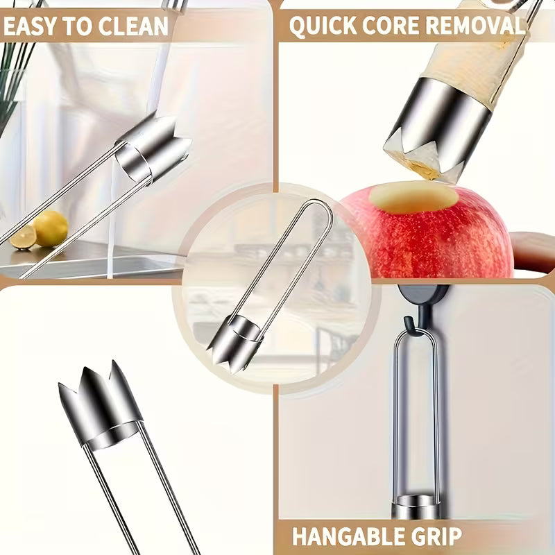 Stainless Steel Fruit & Vegetable Corer / Red Bell Pepper Seeder — Versatile Kitchen Gadget — Durable and Easy to Use