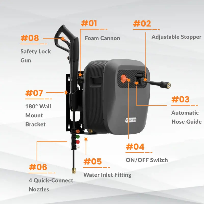 Giraffe G20 Retractable Pressure Washer | 2400 PSI